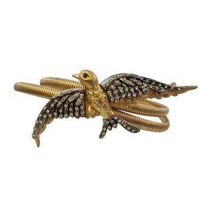 Vintage Rhinestone Bird/ Sparrow Snake Stretch Belt (A6359)